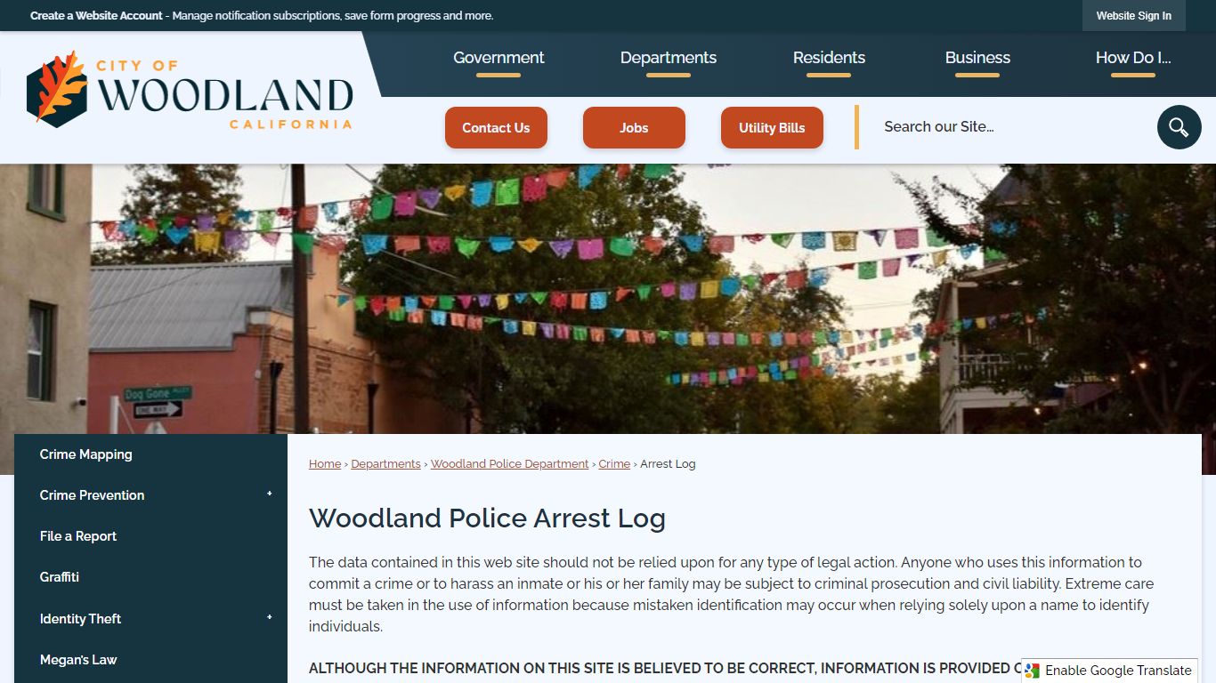 Woodland Police Arrest Log | Woodland, CA