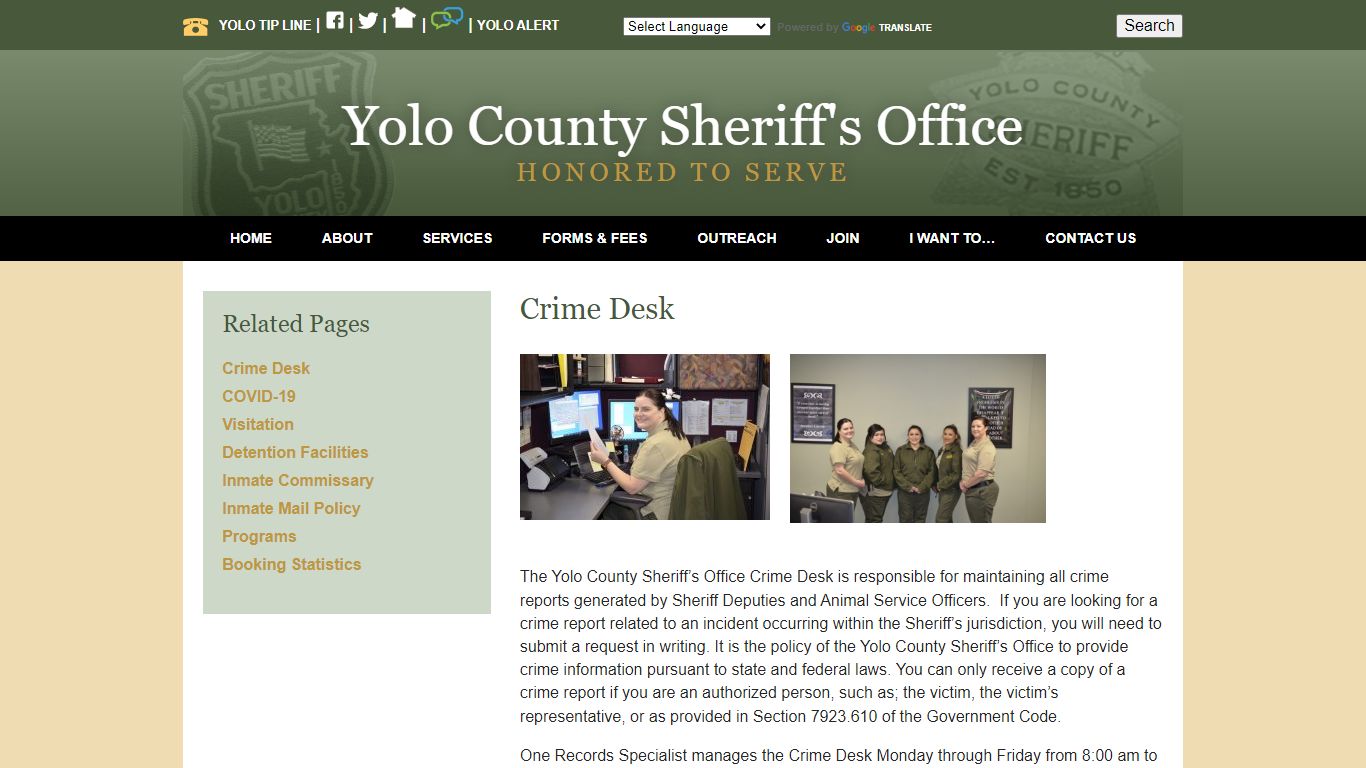 Crime Desk - Yolo County Sheriff's Office | Woodland, CA