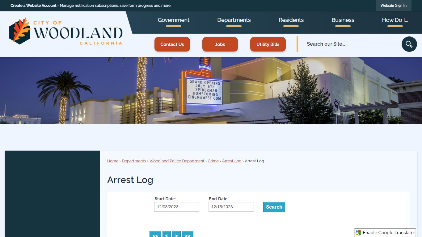 Arrest Log | Woodland, CA